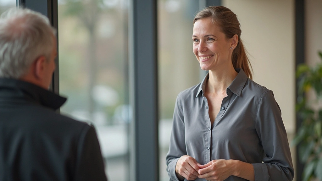 Twee professionele vrouwen hebben een diepgaand gesprek in een heldere kantooromgeving, beide met aandachtige gezichtsuitdrukkingen